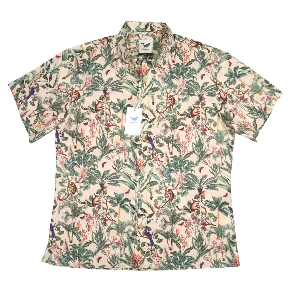Yiume David's Wear Tropical Paradise Wipada Kulenkampff Mens S Beige NWT Artist‎